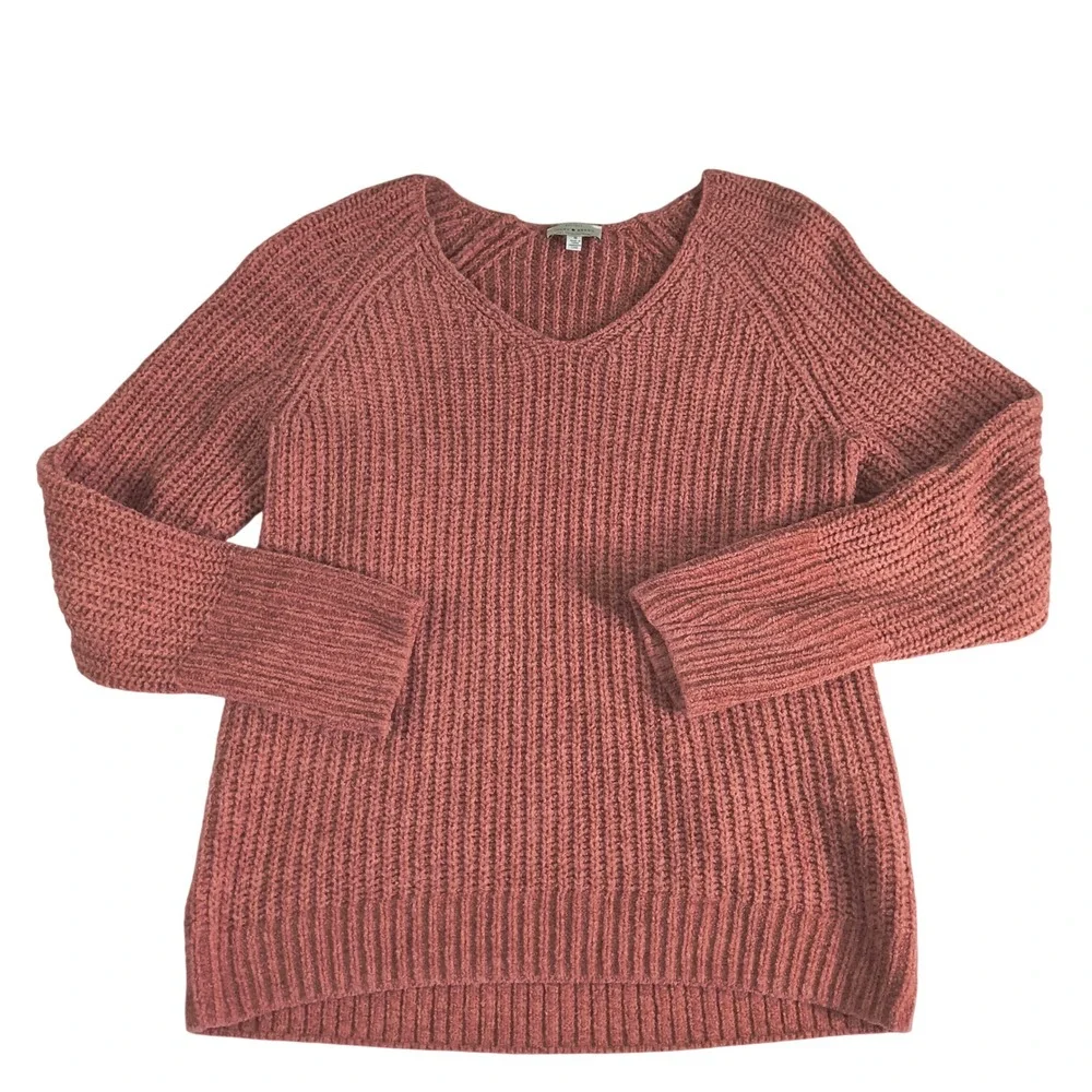 Lucky Brand Chunky Knit Sweater Womens M Pink Raglan Sleeve Casual‎ Cozy
